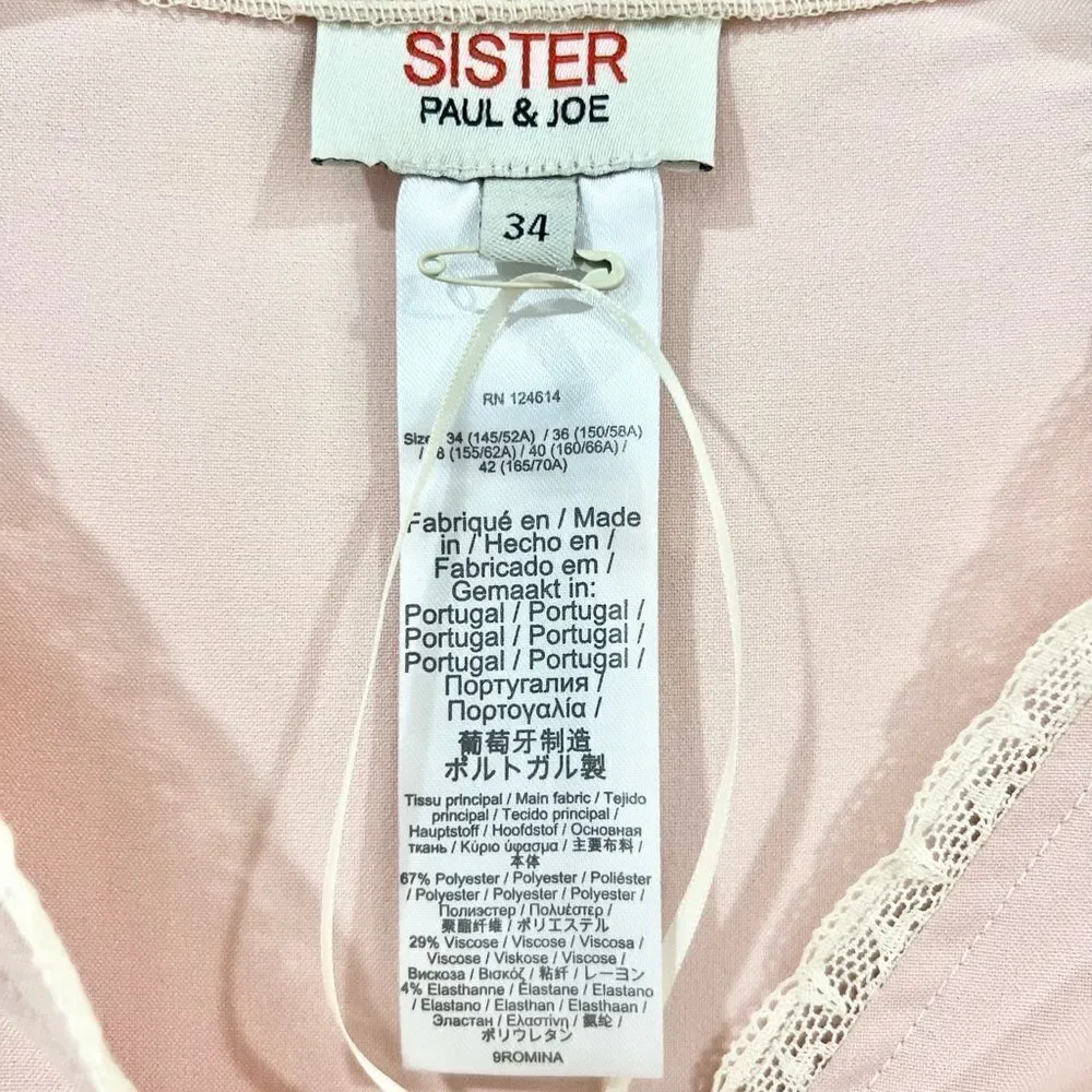 NWT Paul and Joe Sister Romina Dress Pale Pink Size 34 Small